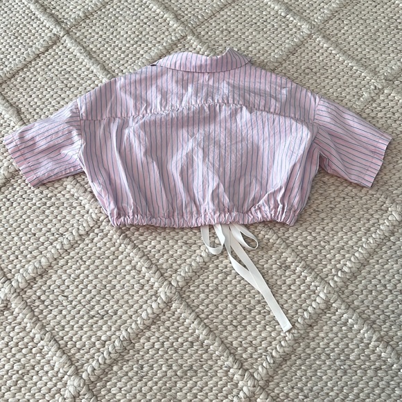 SEEK the label Adorable Pink pinstripe Cropped Top - Picture 5 of 5